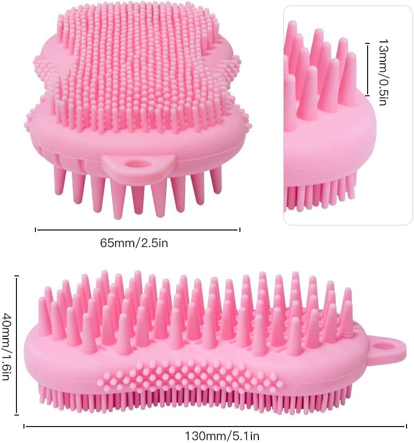 EARTHCONE 3-in-1 Silicone Scalp Massager & Body Brush - Double Sided Shampoo Brush for Men & Women - Exfoliating Shower Scrubber (Multicolor, 1Pcs) - Perfect for Relaxing Head Massage & Deep Cleansing in Bath or Shower