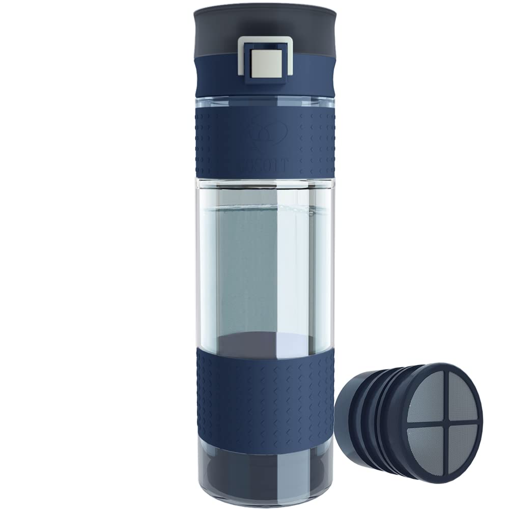 GOSOIT 500ML/17OZ Portable Water Filter Bottle - Ultralight Hiking & Camping Water Purifier with Ultra-Filtration Technology for Outdoor Adventures, Travel, Sports & Emergency Survival - Ideal for Backpacking, Trekking and Emergency Preparedness