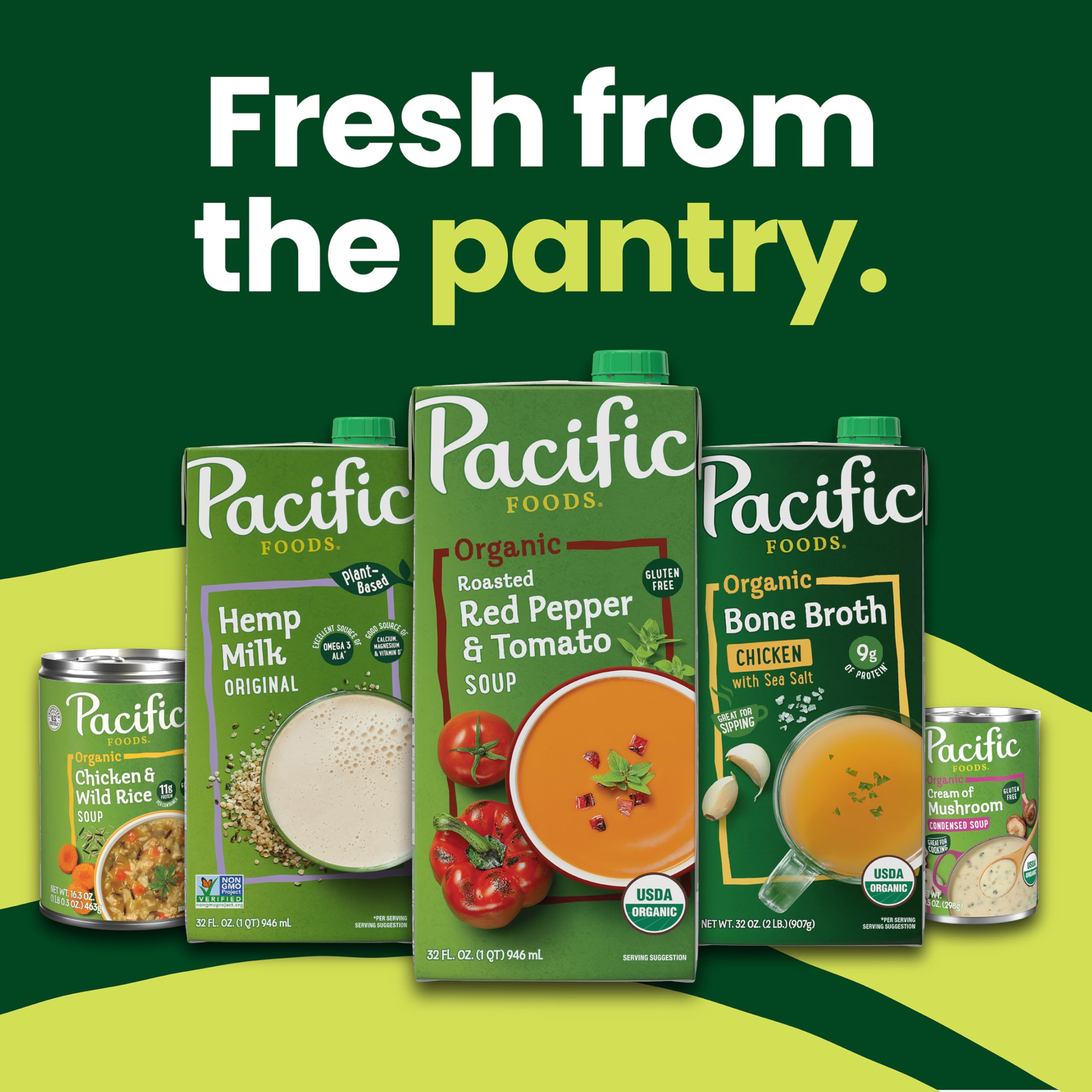 Organic Roasted Red Pepper & Tomato Soup - Low Sodium, 32 oz | Pacific Foods | Healthy Vegan Soup for Lunch, Dinner & Meal Prep