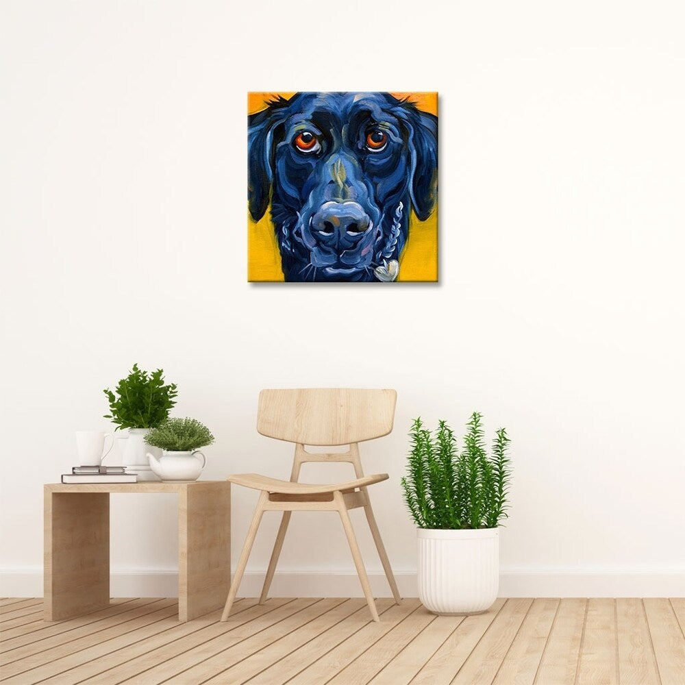 Black Dog Gallery Wrapped Canvas Wall Art - Modern Home Decor for Living Room, Bedroom & Office
