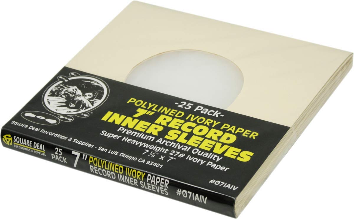1000 Pack Heavyweight Polylined Ivory Inner Sleeves for 7