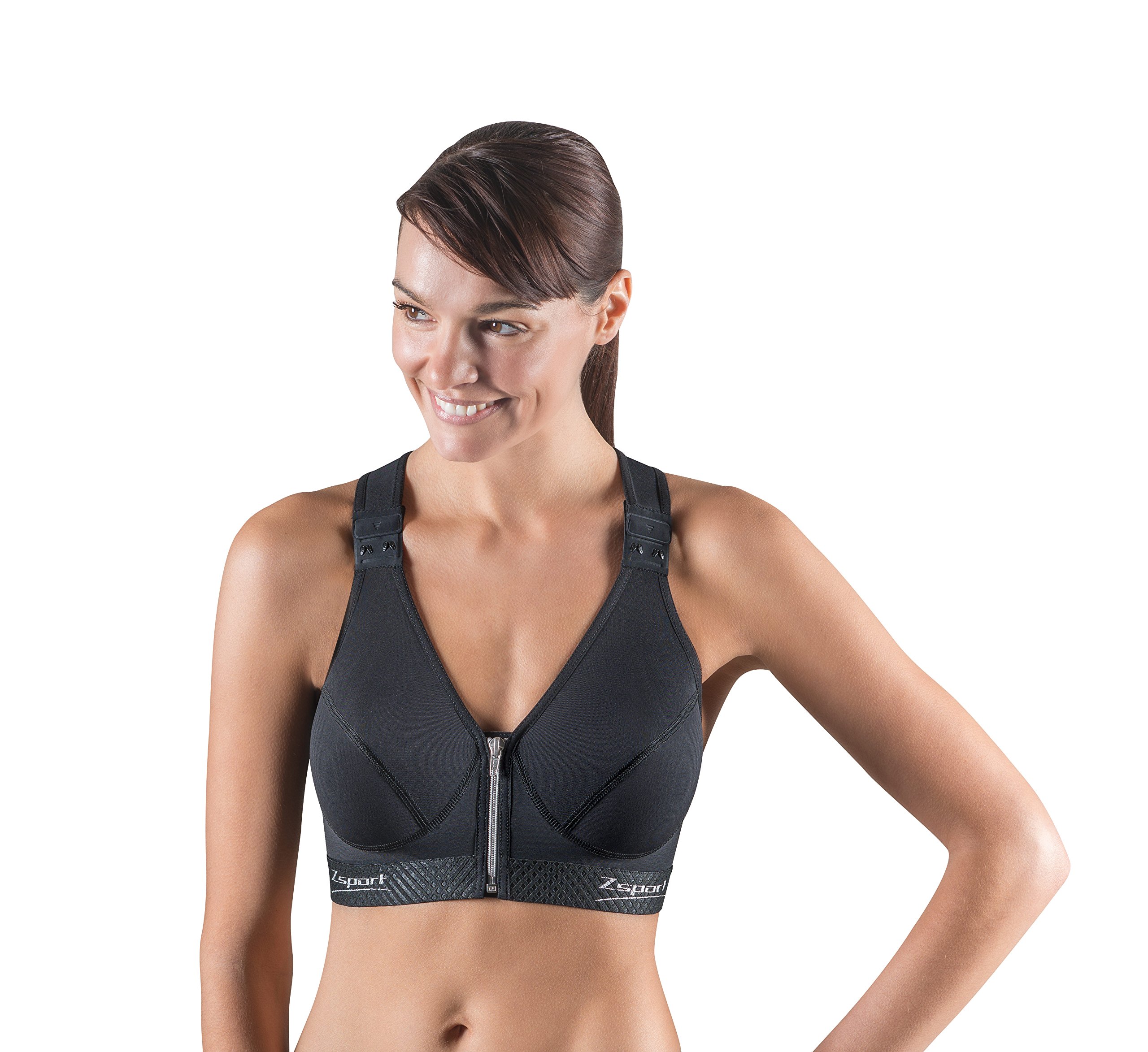 Zsport High Impact Sports Bra for Women - Maximum Support, Breathable & Comfortable - Silver & White - Perfect for Running, Yoga, and Gym Workouts