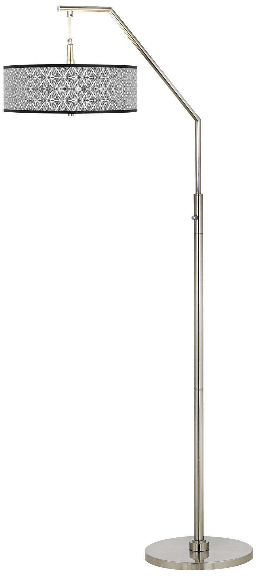 Moroccan Diamonds II Giclee Print Shade Arc Floor Lamp - Modern Lighting for Living Room, Bedroom & Office Decor