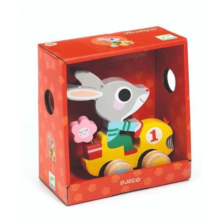 Roulapic Pull Along Rabbit Toy - Cute Wooden Toddler Pull Toy for Kids Ages 1-3 | Perfect for Early Learning, Walking Practice & Indoor/Outdoor Play
