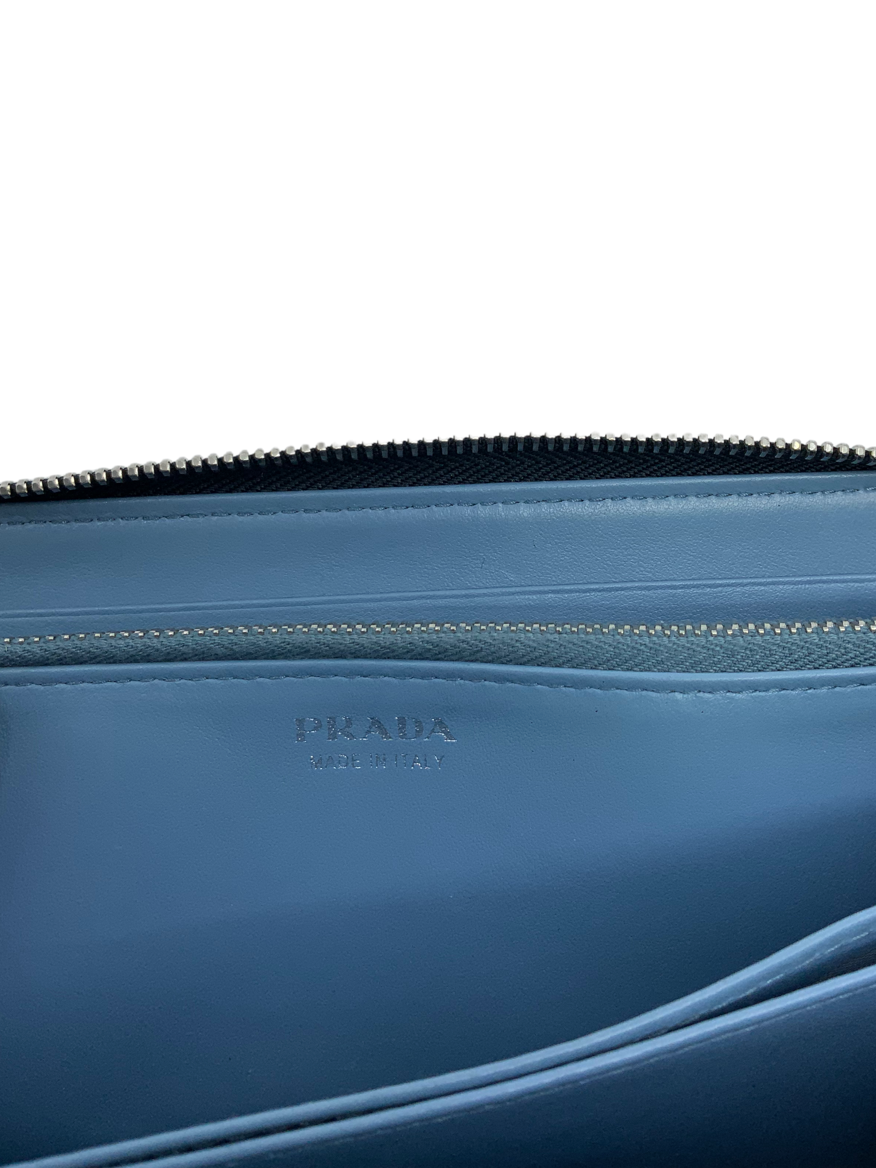 Prada Saffiano Leather Large Zip Wallet for Women | Luxury Designer Bifold Wallet with Multiple Card Slots | Perfect for Everyday Use, Travel & Business