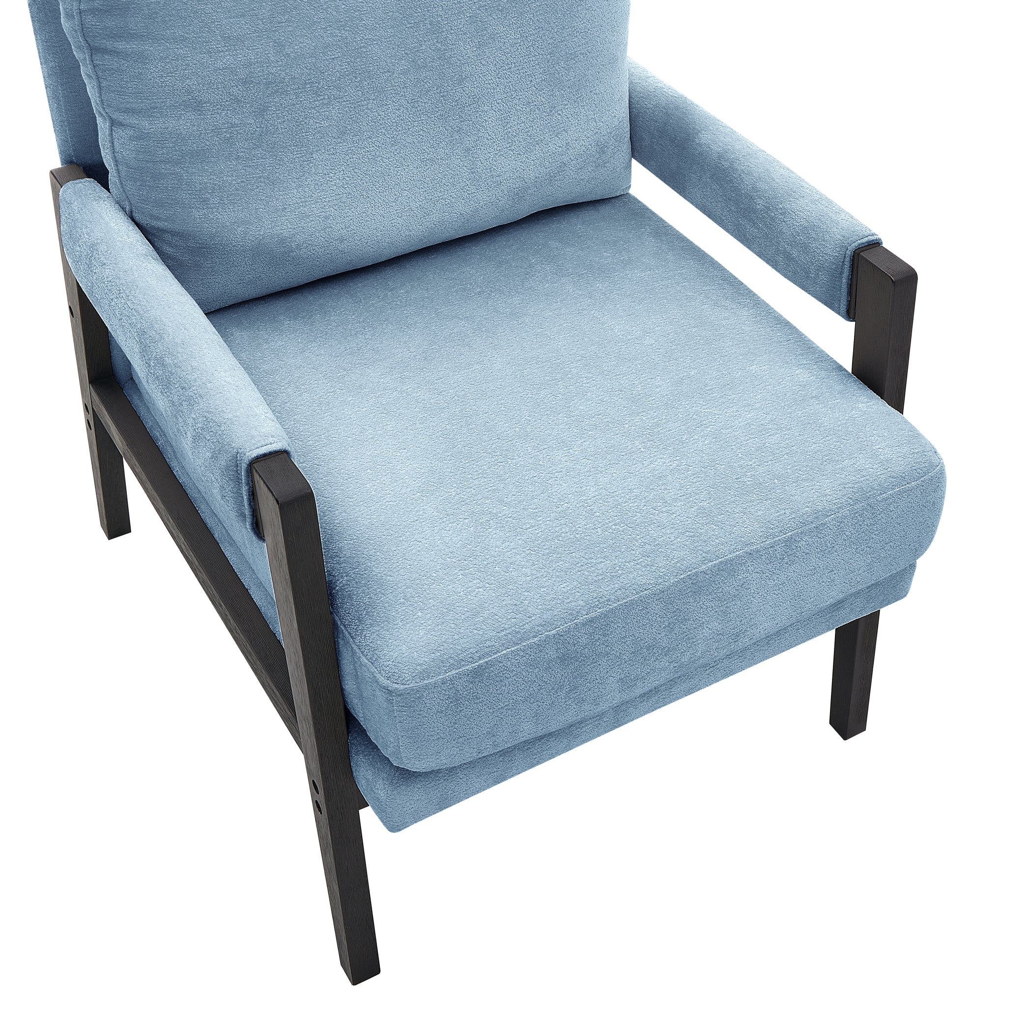Roundhill Furniture Kelly Mid Century Modern Chenille Upholstered Accent Armchair - Stylish Living Room Chair for Home Office, Lounge & Reading Nook