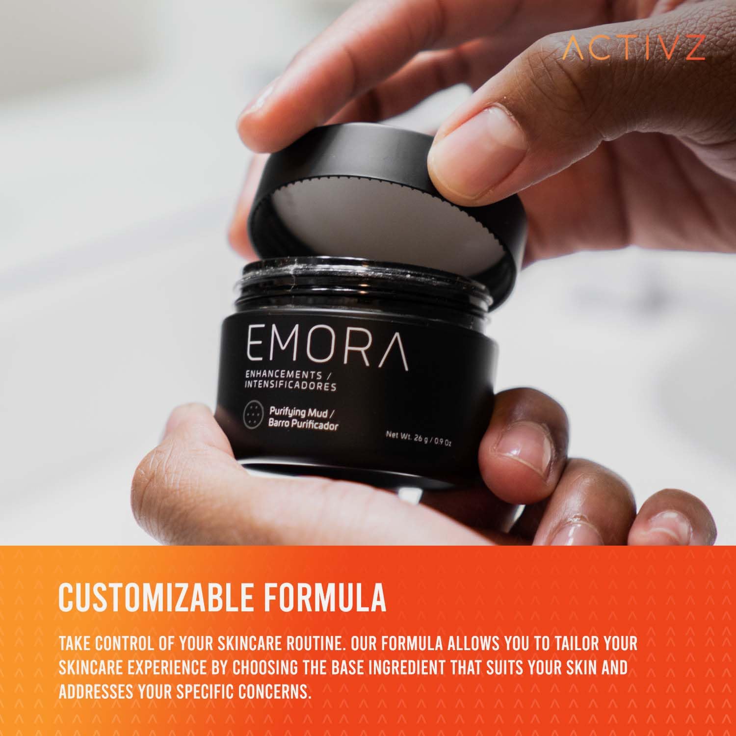 ACTIVZ Emora Purifying Mud Mask - Kaolin Clay, Papain & Honey Skincare for Deep Cleansing, Exfoliation & Glowing Skin - 26g - Perfect for Spa Nights & Self-Care Routines