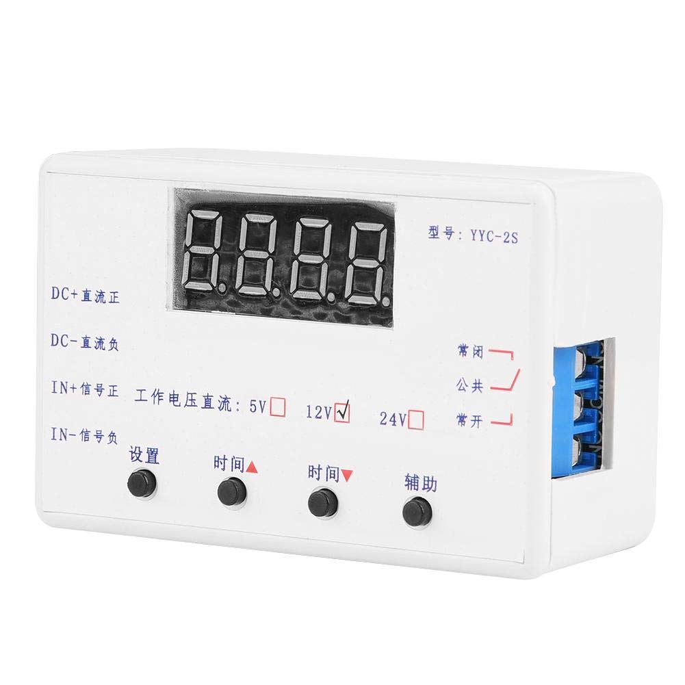 YYC-2S Adjustable Timer Relay Module with LED Display - 12V Plastic Relay Board for Solenoid Valves, Motors, Light Belts | Perfect for Industrial Automation, Home DIY Projects & Electrical Control Systems
