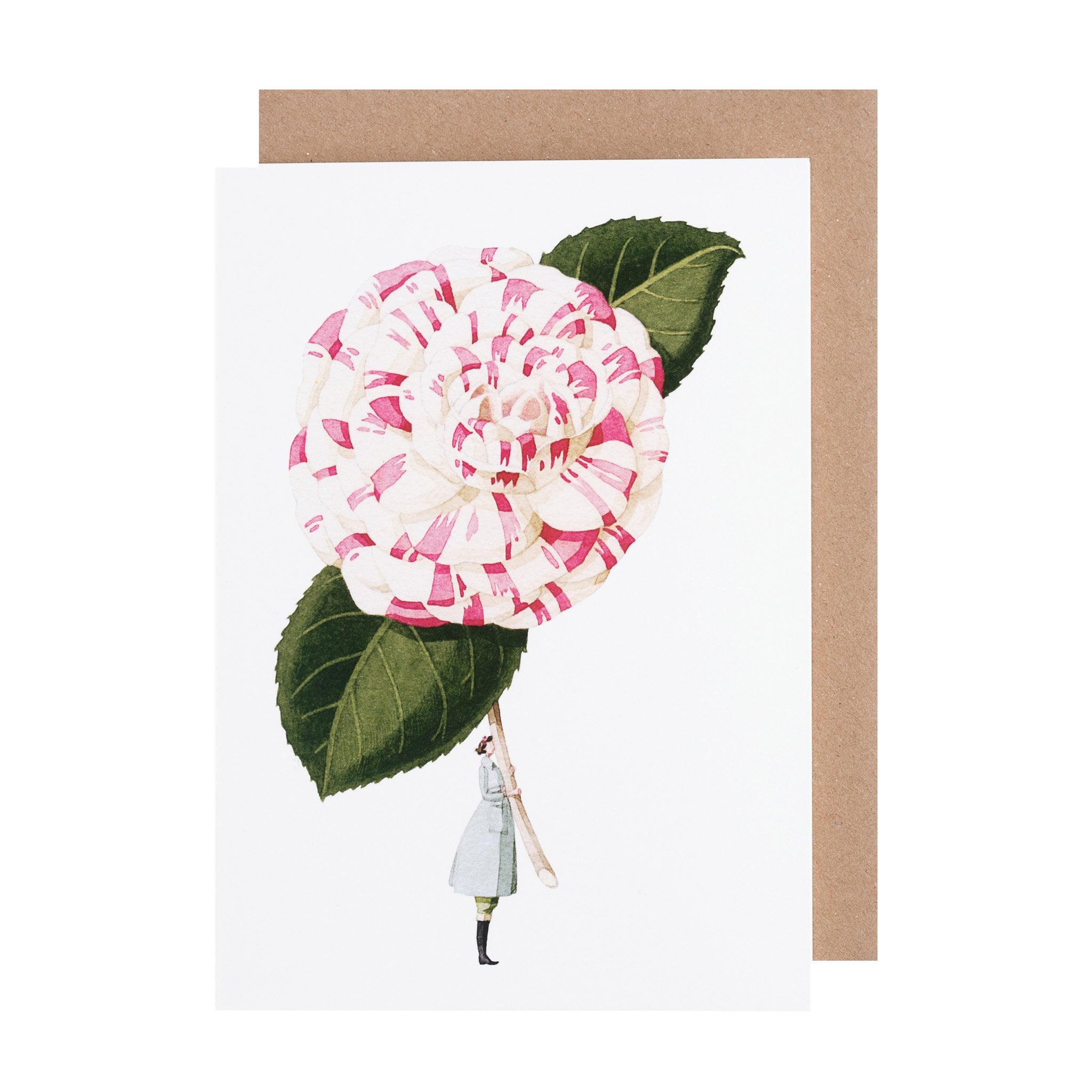 Beautiful Camellia Flower Greeting Card - Elegant Floral Design for Birthdays, Anniversaries & Special Occasions