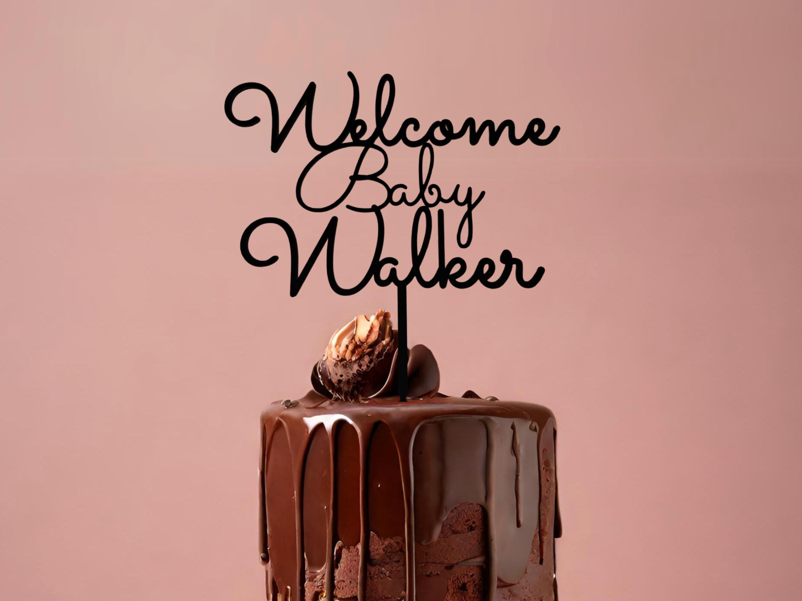 Custom Baby Shower Cake Topper - Personalized Welcome Baby Cake Decoration with Name - Perfect for Baby Shower Parties, Gender Reveals & Newborn Celebrations