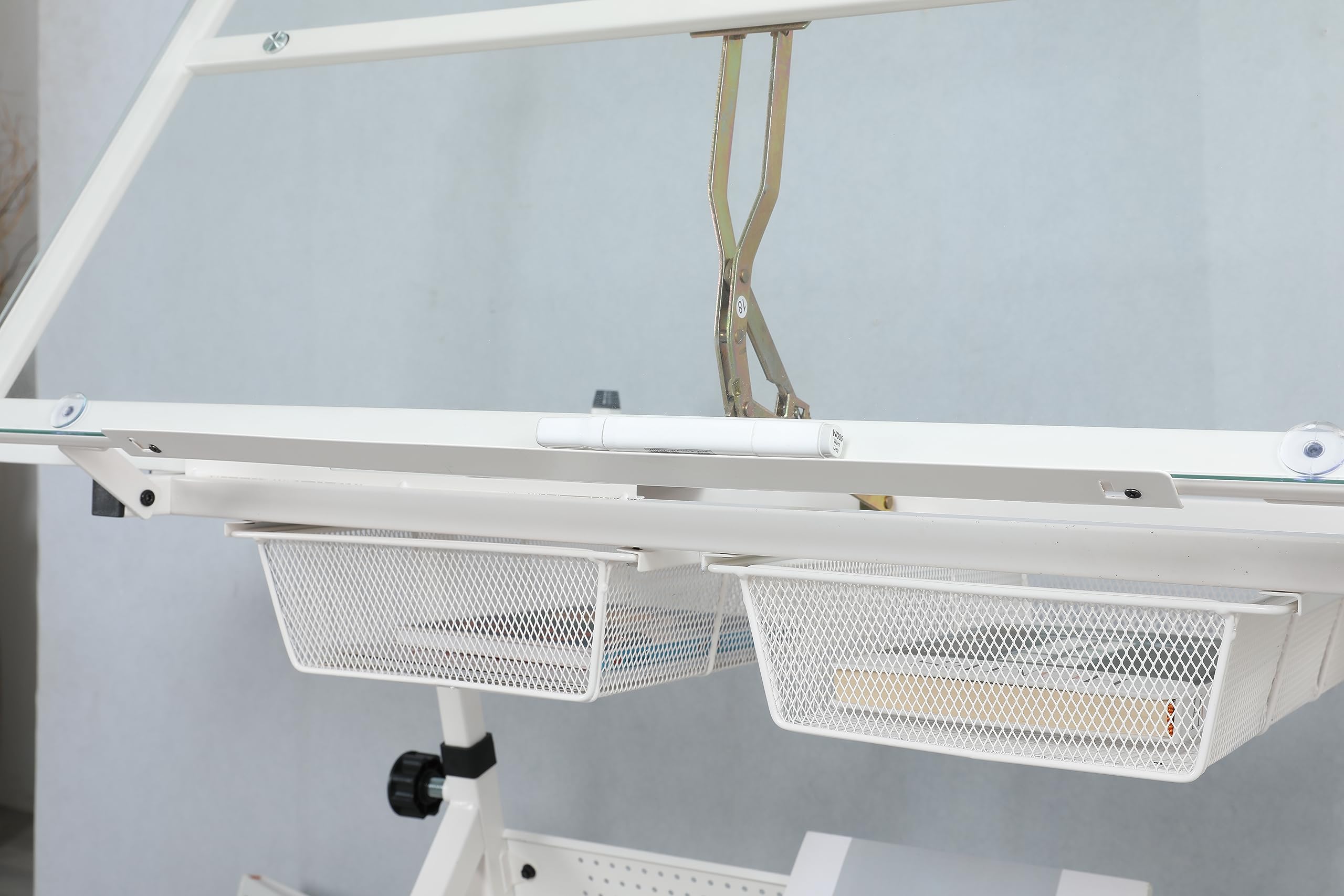 Adjustable Drafting Table Desk for Artists - White Art Drawing Table with Tilting Surface | Perfect for Sketching, Painting & Architectural Drafting at Home or Studio