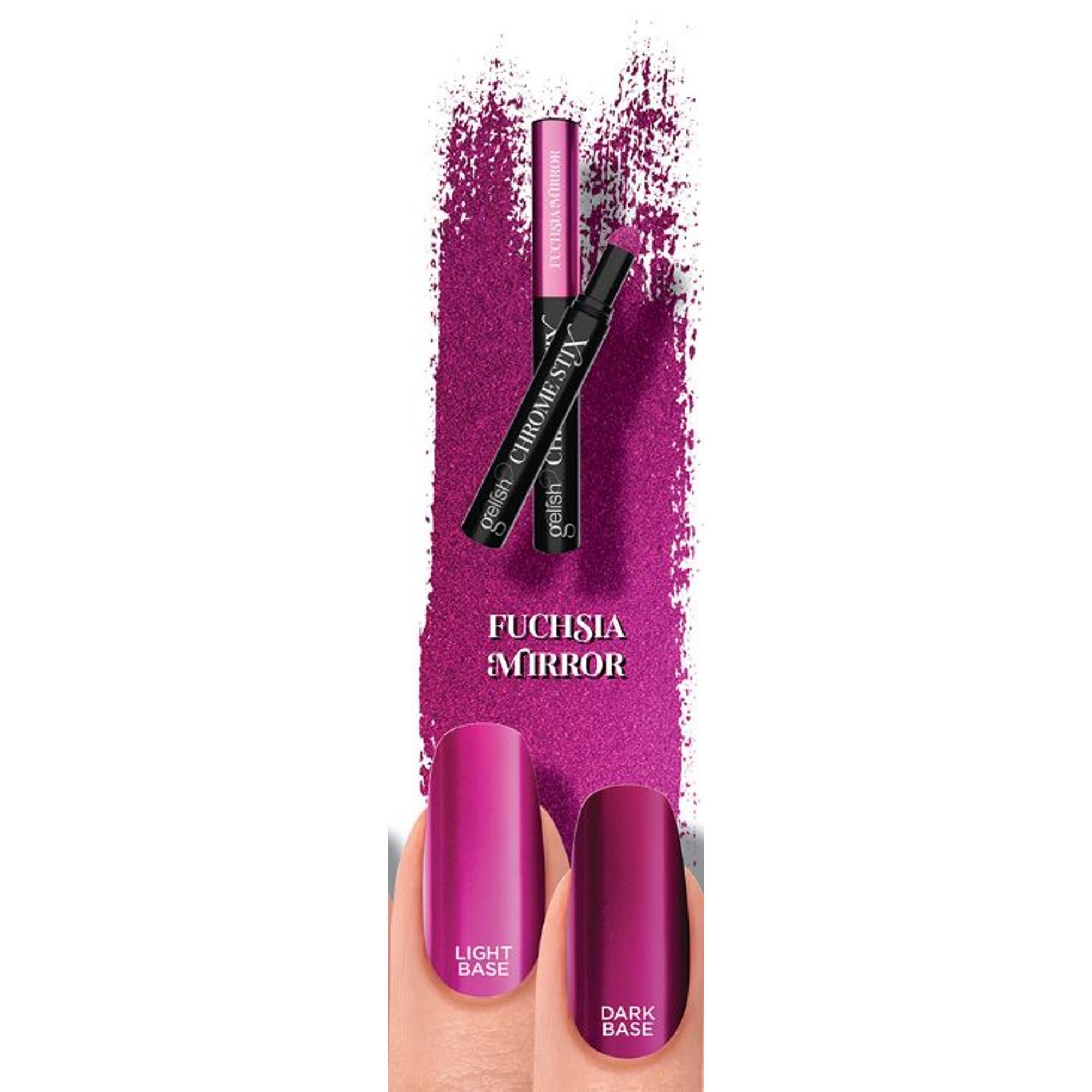 Gelish Chrome Stix Nail Polish - Fuchsia Mirror Metallic Finish, 0.17 oz | Long-Lasting Shine for Manicures & Pedicures | Perfect for Parties, Weddings & Special Occasions