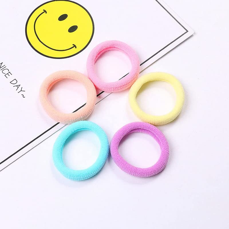 Shidara Soft Cotton Baby Hair Ties for Toddlers & Kids - Seamless Elastic Hair Bands for Girls (100-Piece Multicolor Set) | Perfect for Daily Use, School, Playtime & Special Occasions