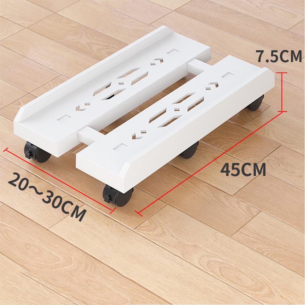 Adjustable Mobile CPU Stand with 6 Locking Caster Wheels - Ventilated Computer Tower Stand for Most PC Cases (White) - Perfect for Office, Gaming & Home Workspace Setup