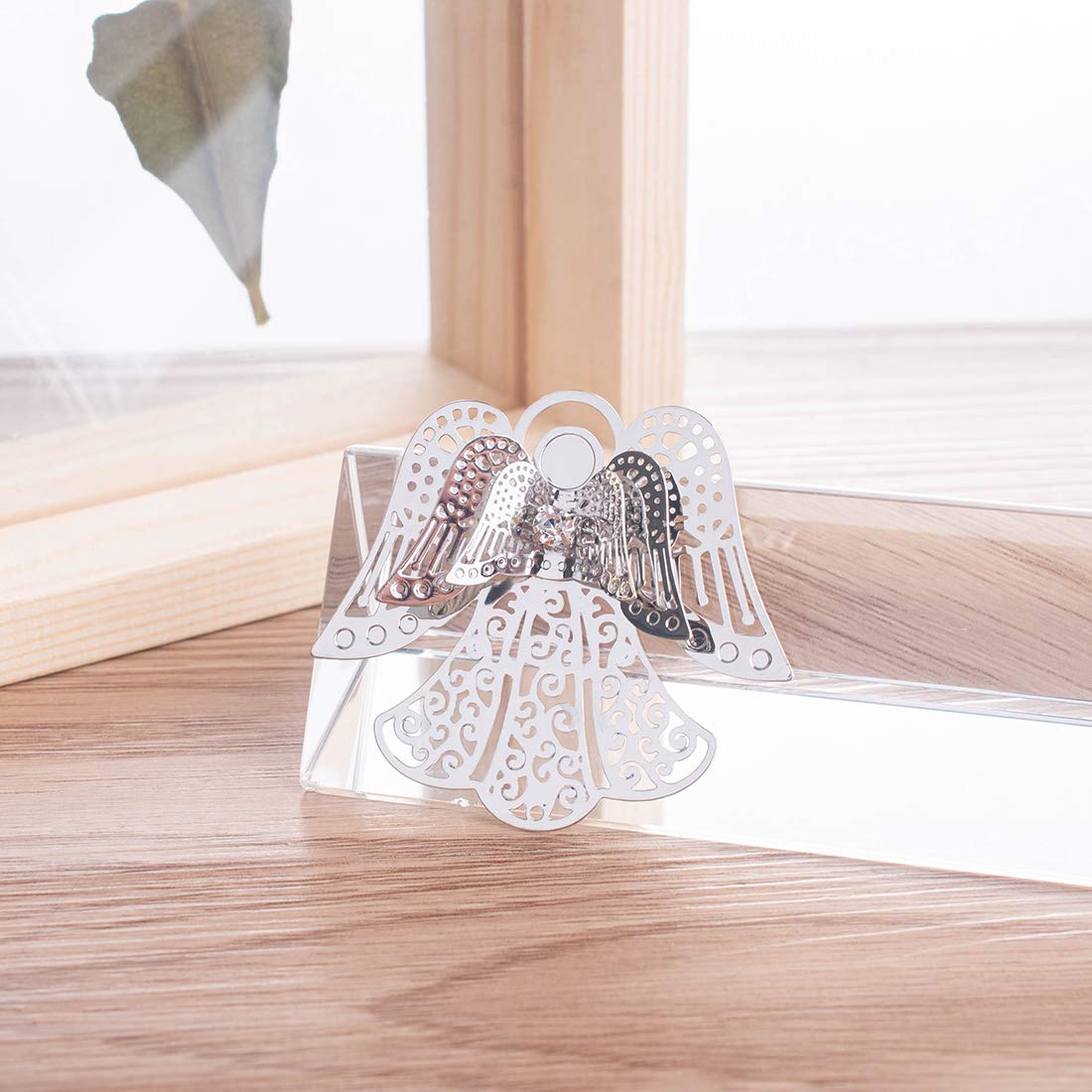 10pcs Silver Angel Hanging Suncatcher DIY Metal Parts - Handmade Craft Pendant Ornament Drops for Window Decor, Christmas Tree, Gift Making & Home Decoration