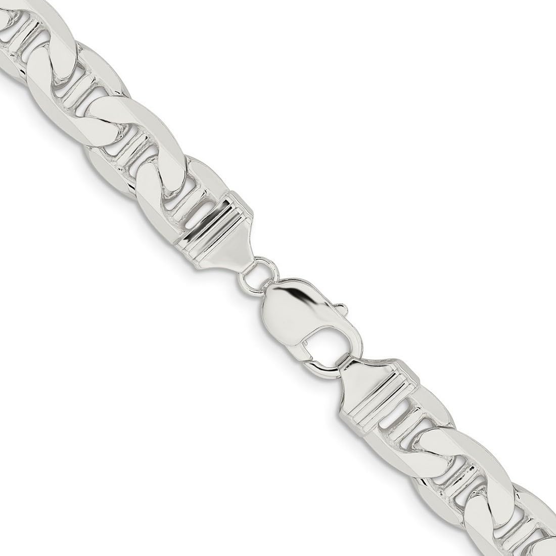 925 Sterling Silver Nautical Anchor Chain Anklet - 10.5mm Polished Mariner Style Lobster Claw Bracelet for Women & Men | Perfect for Beach Vacations, Summer Outfits and Nautical-Themed Gifts