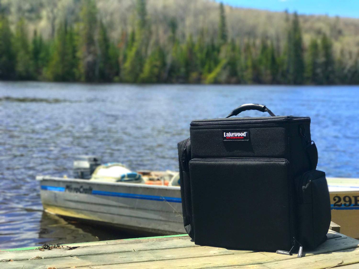 Premium Lakewood Fishing Black Magnum Tackle Box with 4 Removable Trays - Holds Plano 3700 Size Boxes - Perfect for Bass Fishing, Boat Storage & Outdoor Gear Organization