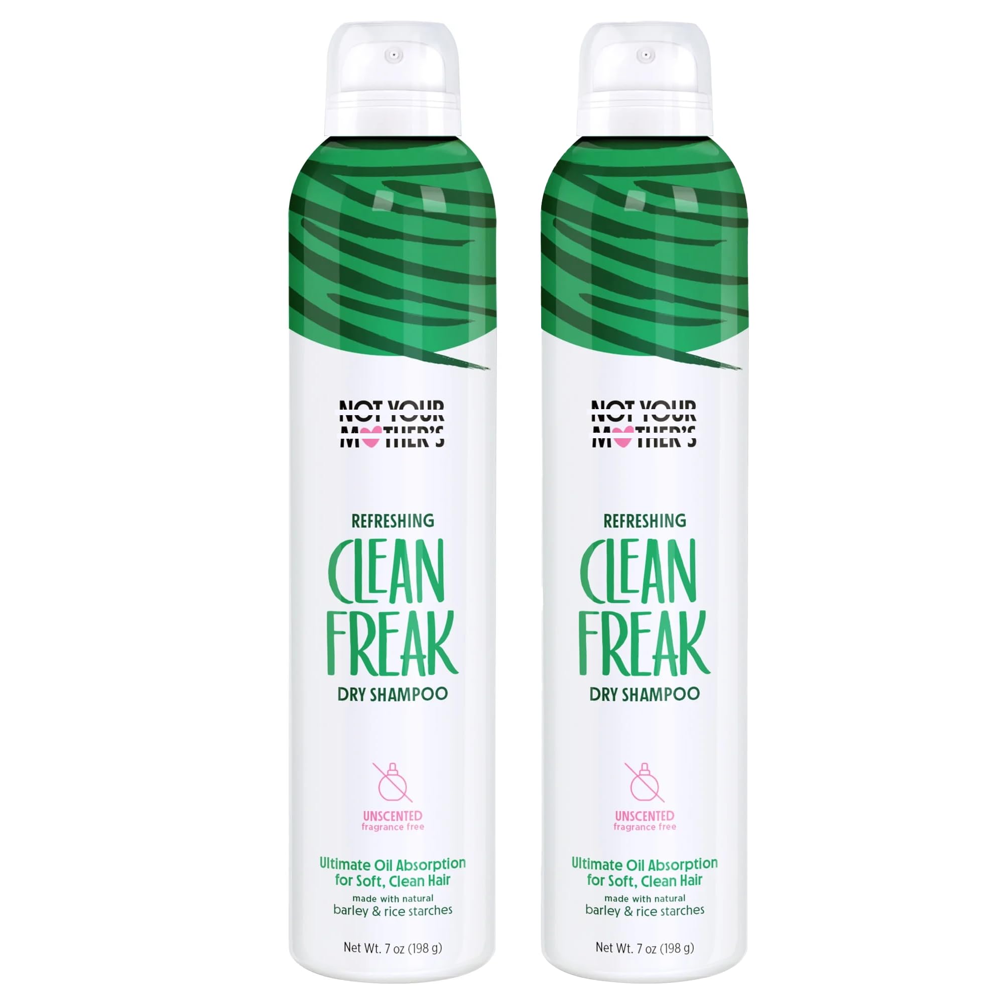 2-Pack Clean Freak Unscented Dry Shampoo for Oily Hair - 7 Fl Oz Each (14 Fl Oz Total) - Quick Hair Refresh Between Washes, Travel & Gym Essential