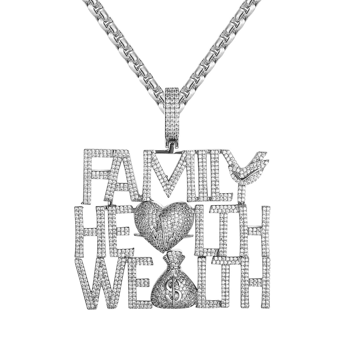 925 Sterling Silver Family Health Wealth Money Dollar Bag Pendant Charm - Perfect for Necklaces, Bracelets & Jewelry Making | Ideal Gift for Graduation, Birthday & Special Occasions