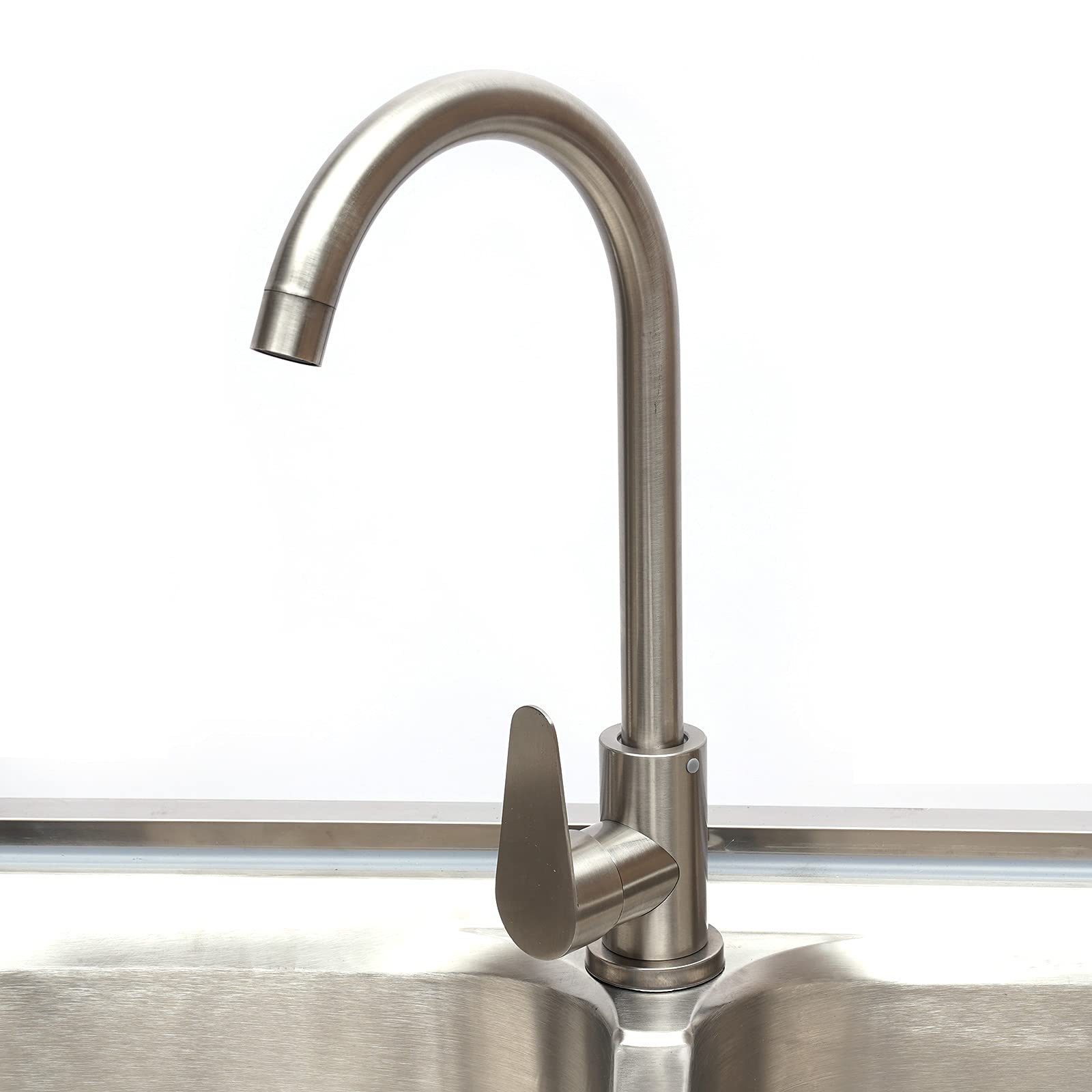 Stainless Steel Double Bowl Kitchen Sink with Hot/Cold Faucet & Drainboard - Durable Utility Sink for Kitchen, Bar, Restaurant, and Clean Room Use