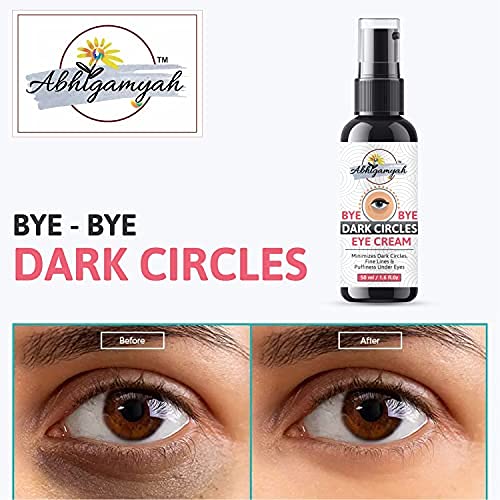 ABHIGAMYAH Under Eye Cream for Dark Circles & Wrinkles - Caffeine, Almond Milk, Vitamin C&E, Hyaluronic Acid & Retinol Infused - 50ml (4 Pack) - Reduce Puffiness & Brighten Eyes for Day & Night Use