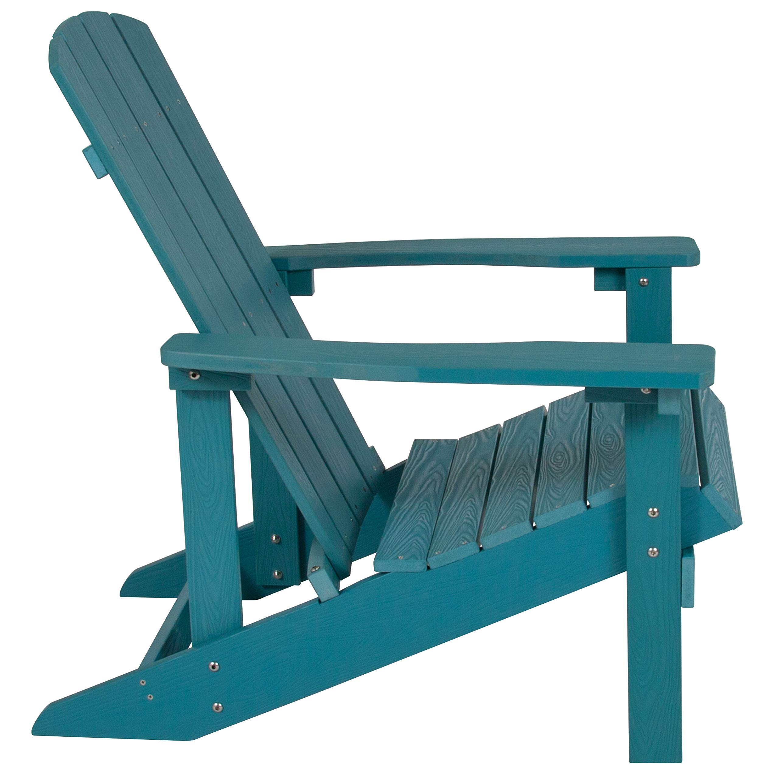 Flash Furniture Charlestown Commercial Grade Indoor/Outdoor Adirondack Chair - Weather Resistant Durable Poly Resin Deck & Patio Seating in Sea Foam Green | Perfect for Backyard, Poolside, Garden & Beach Relaxation