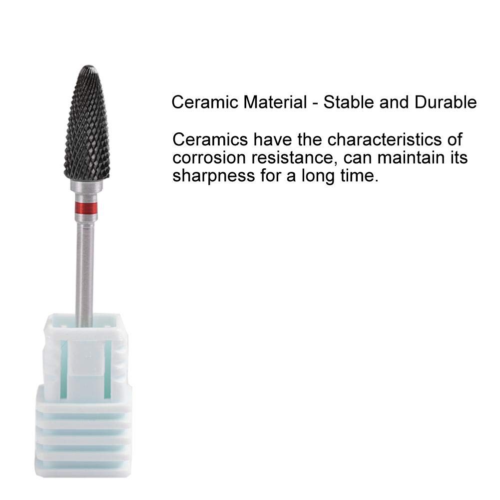 5 Types Ceramic Nail Drill Bits Set - Cylinder Shape Grinding Heads for Professional Manicure, Nail Polishing & Exfoliating | Perfect for Salon & Home Nail Care, Pedicure & Nail Art Removal
