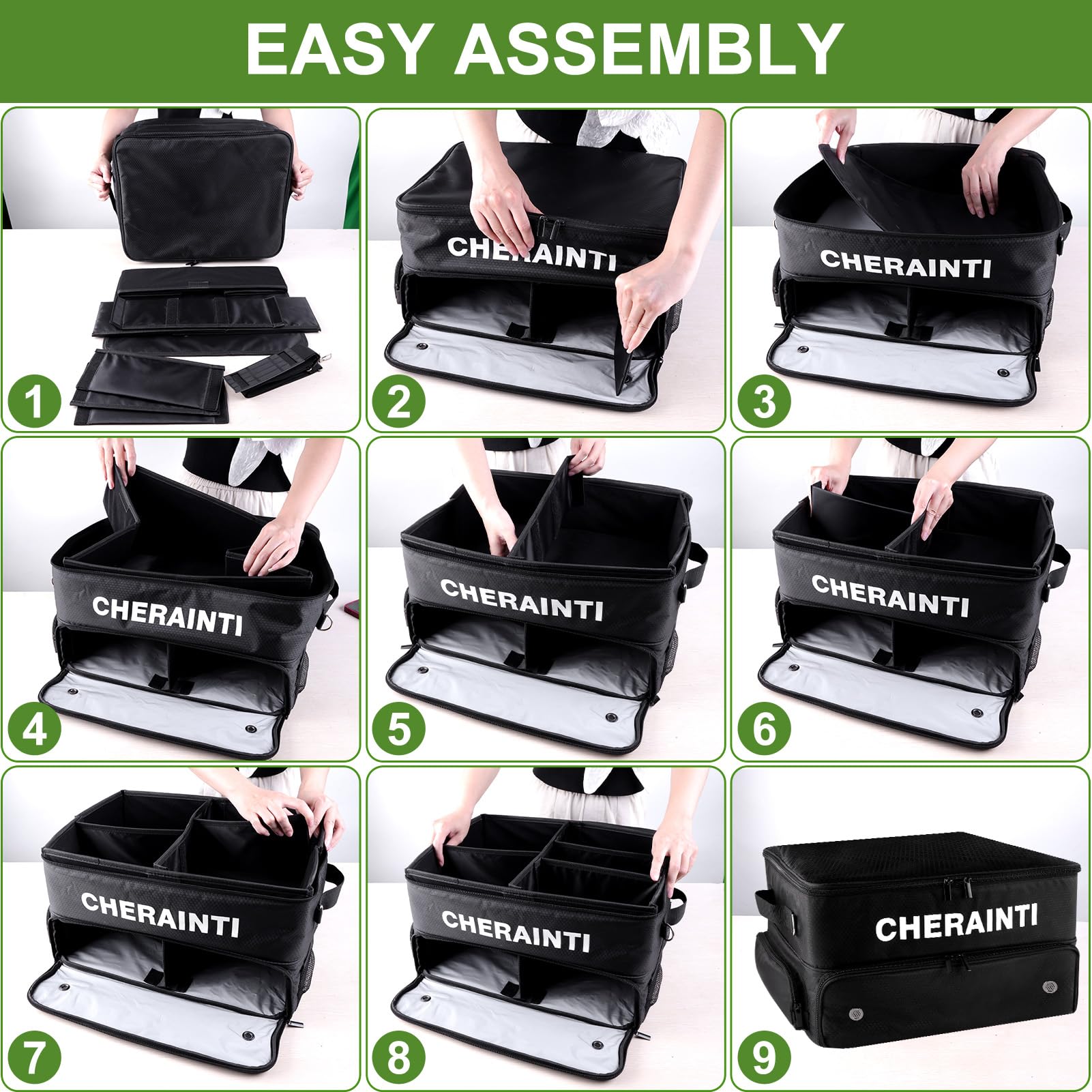 CHERAINTI 2-Layer Waterproof Golf Trunk Organizer for Car - Ventilated Shoe Storage Bag with Separate Compartment | Golf Accessories Gift for Men & Women | Perfect for Road Trips & Golf Course Storage