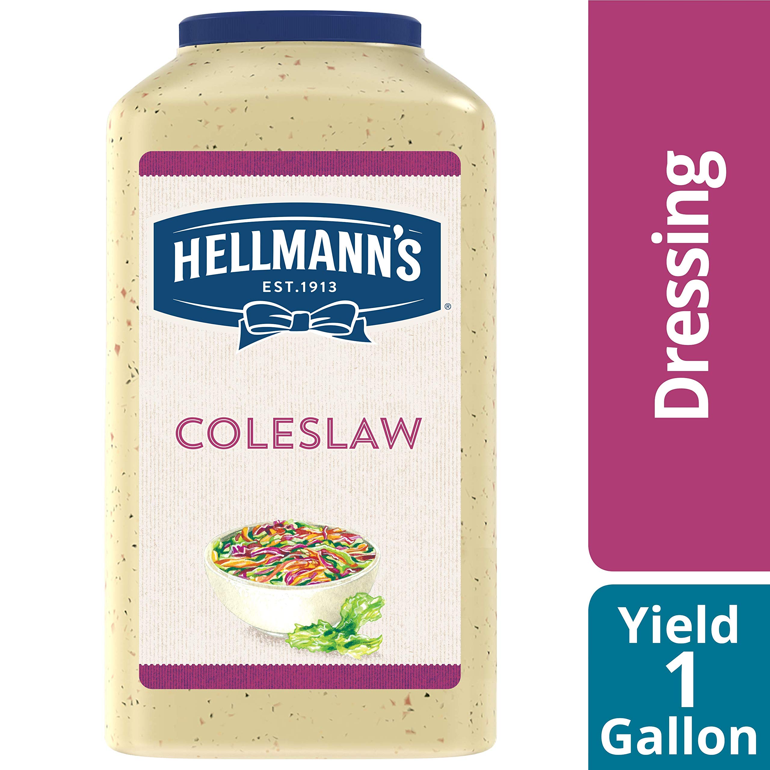 Hellmann's Coleslaw Salad Dressing - Gluten Free, No Artificial Flavors or Colors - 1 Gallon (Pack of 4) - Perfect for BBQs, Picnics & Family Gatherings