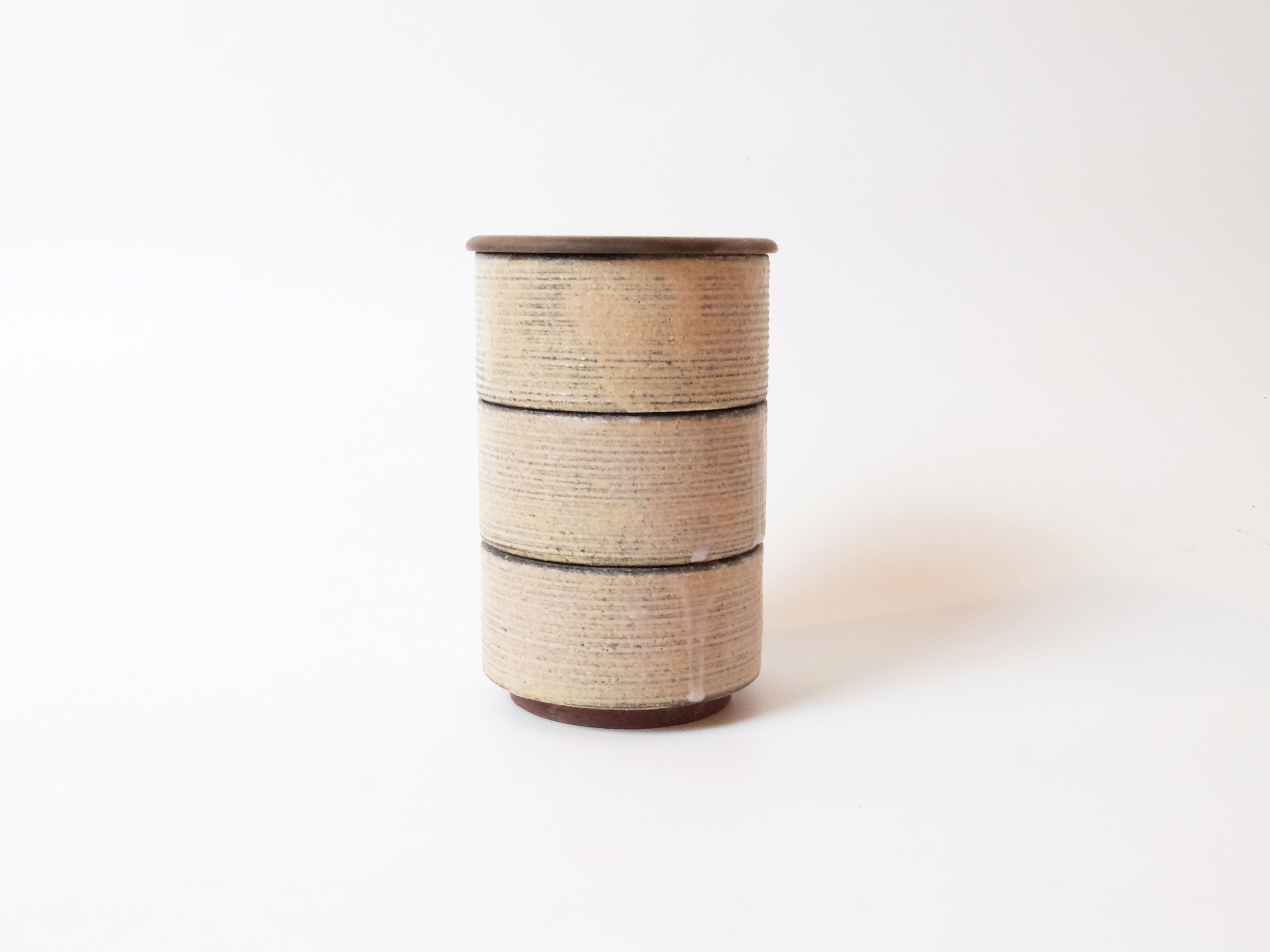 Premium Kohiki Ceramic Three Cup Set by Motoharu Ozawa - Handcrafted Japanese Tea Cups for Matcha, Coffee & Daily Use