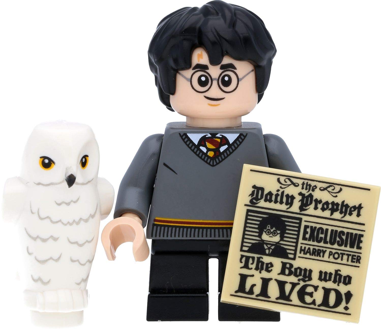 LEGO Harry Potter Collectible Figure - Harry Potter with Owl & Daily Prophet Newspaper | Perfect for Display, Gifts, and Harry Potter Fans