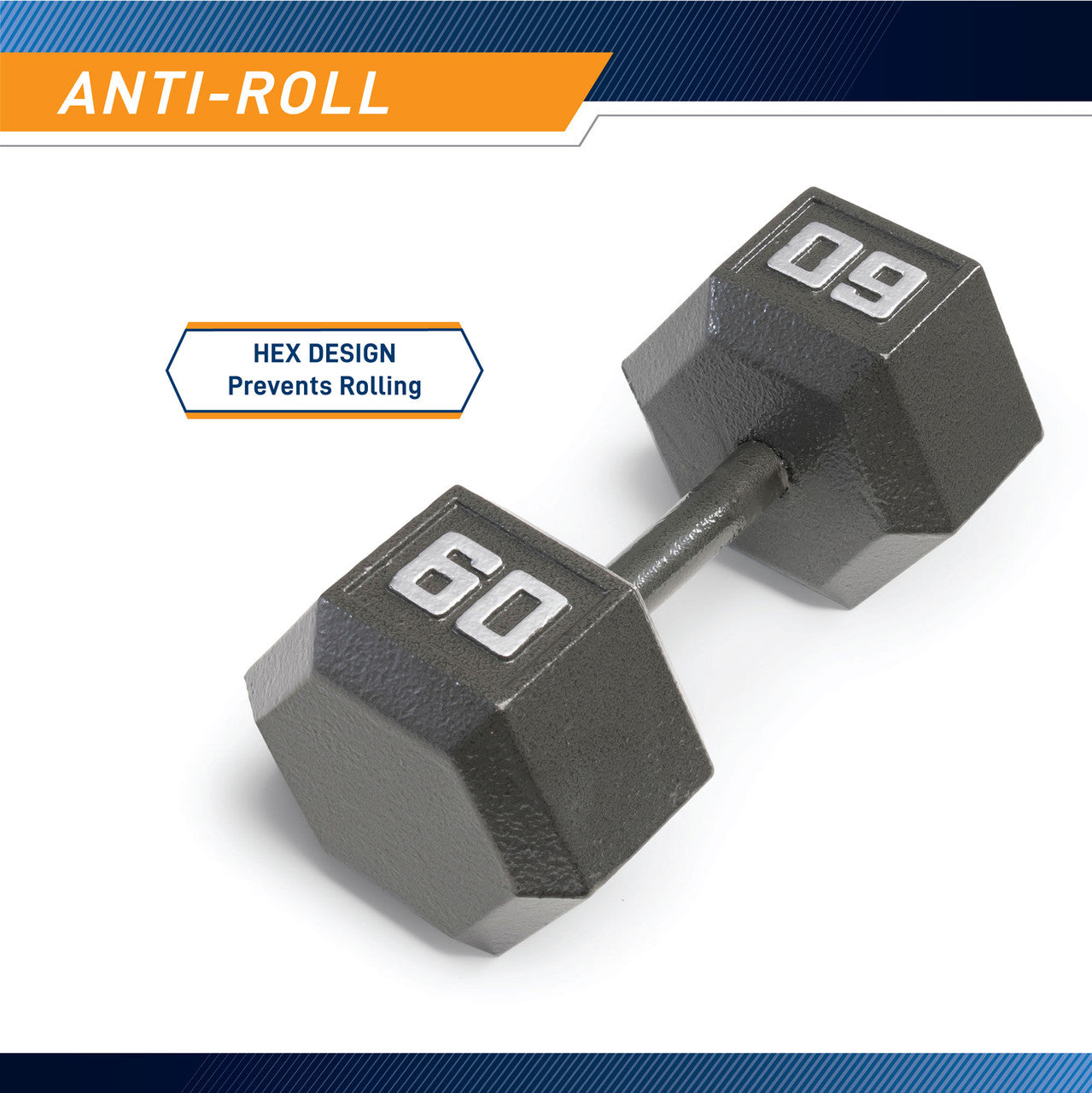 Marcy 60lb Hex Dumbbell Set - Premium Cast Iron Free Weight for Home Gym, Strength Training & CrossFit Workouts - Perfect for Muscle Building, Weightlifting & Fitness Routines