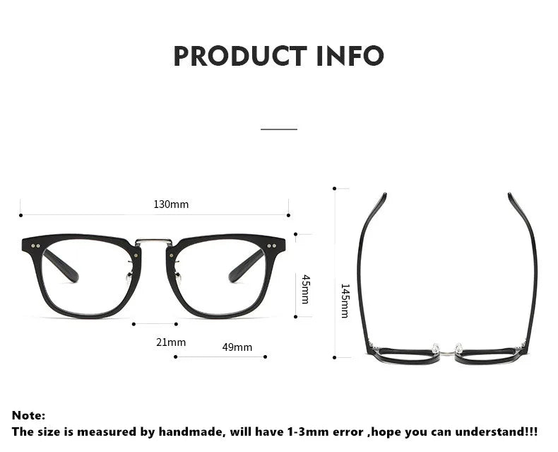 Aimee Unisex Full Rim Square Acetate Titanium Eyeglasses 8001 - Lightweight Durable Glasses for Work, Reading & Fashion | Trendy Square Frame Eyewear for Men & Women