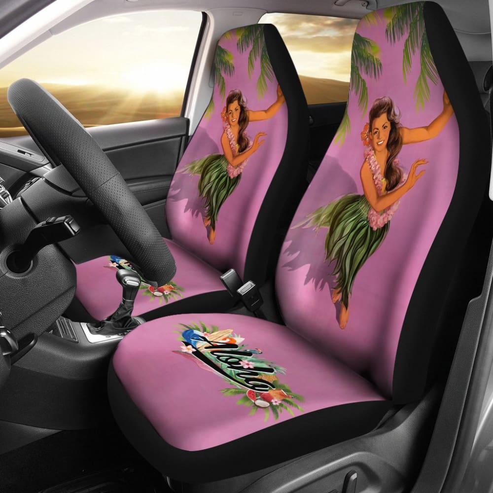 Premium Aloha Print Car Seat Covers - Waterproof & Universal Fit for Cars, SUVs, Trucks - Hawaiian Floral Design Car Accessories - Perfect for Beach Trips, Summer Drives & Tropical Themed Gifts