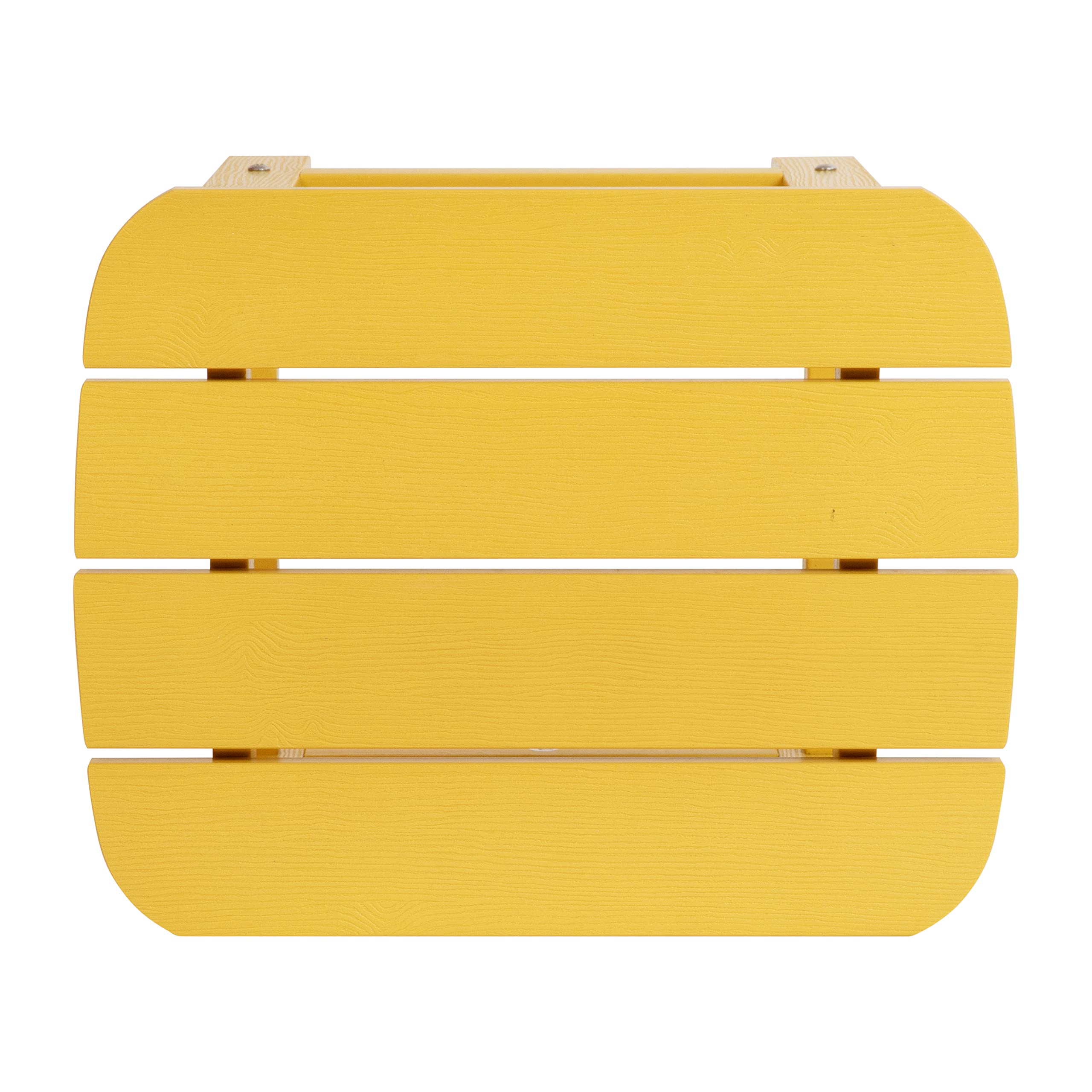 EMMA + OLIVER Yellow Adirondack Style Patio Set - Indoor/Outdoor Side Table with 2 Chairs | Perfect for Backyard, Garden, Poolside & Porch Relaxation