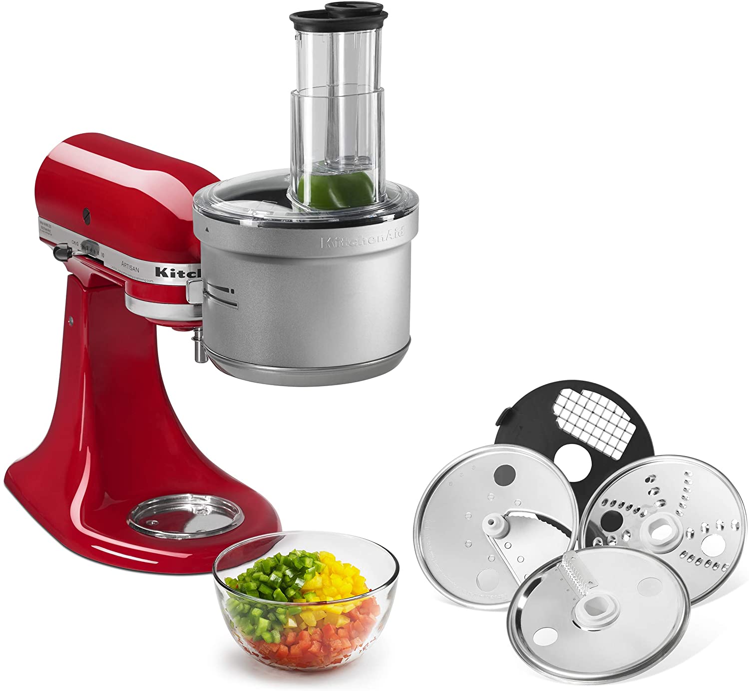 KitchenAid ExactSlice Food Processor Attachment for Stand Mixers - Perfect for Slicing, Shredding & Chopping - Ideal for Meal Prep, Baking & Cooking
