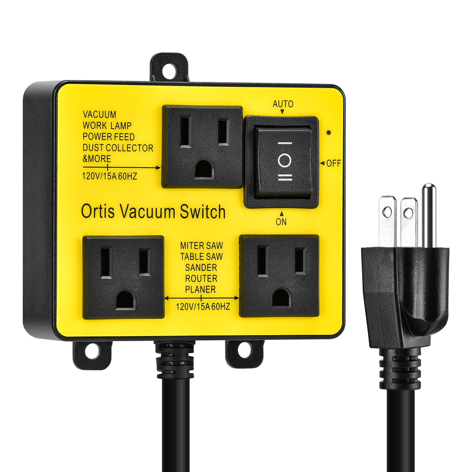Ortis Automatic Vacuum Switch for Power Tools - Delayed On/Off Function Prevents Circuit Overload & Tripping - Keep Workshop Clean & Improve Air Quality - Ideal for Woodworking, Construction & DIY Projects
