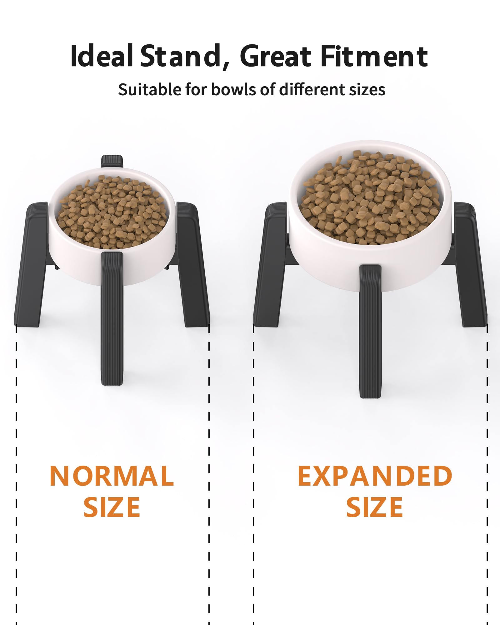 Adjustable Width CZPET Elevated Dog Bowl Stand - Anti-Slip Raised Pet Food & Water Feeder for Medium Dogs | Perfect for Kitchen, Living Room & Outdoor Use