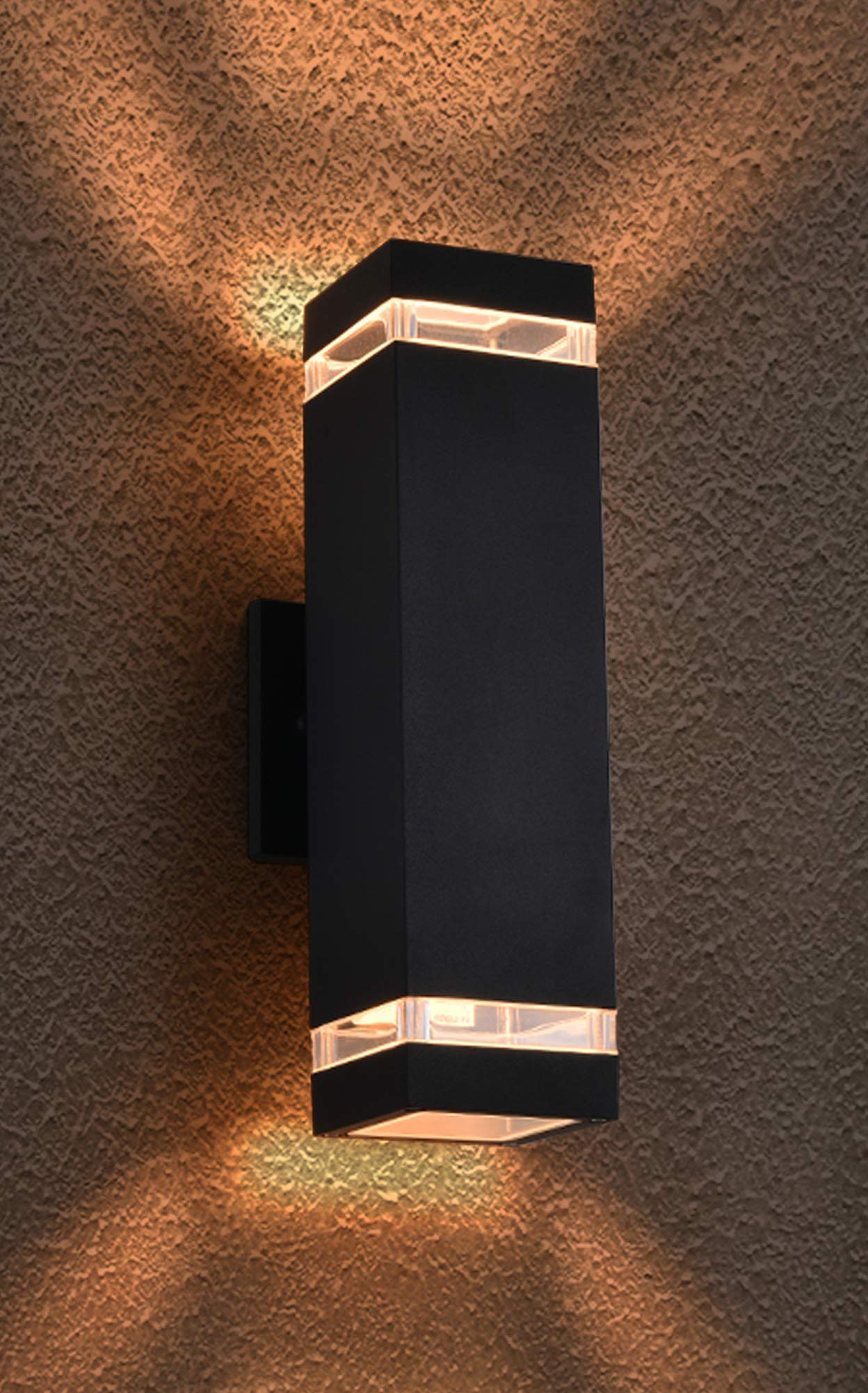 Black Waterproof Aluminum Outdoor Wall Lights - Modern Up Down Wall Sconce for House Exterior, Porch & Garden Lighting - ETL Listed by ALHAKIN | Perfect for Patio, Deck, Entryway & Landscape Illumination