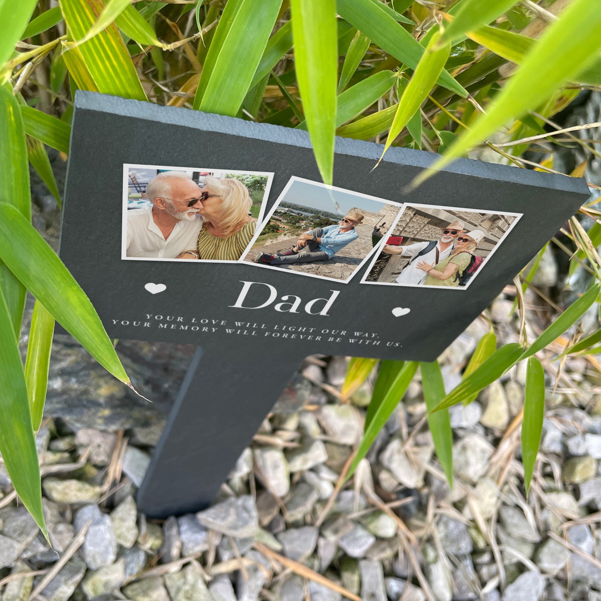 Custom Engraved Large Photo Memorial Slate Plant Marker - Personalized Garden Stone for Loved Ones - Perfect for Graves, Memorial Gardens & Special Tributes
