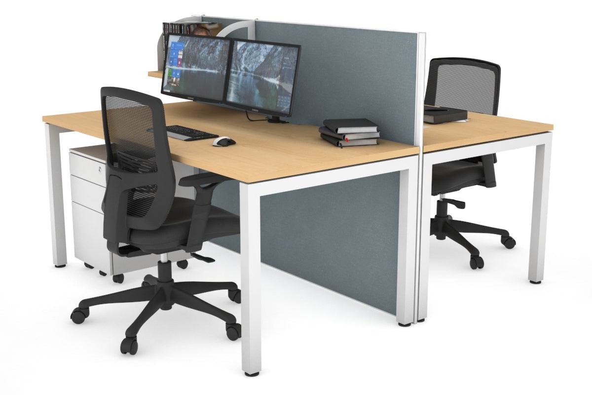 Horizon Quadro 2-Person Office Workstation Bench with Square Legs - 47