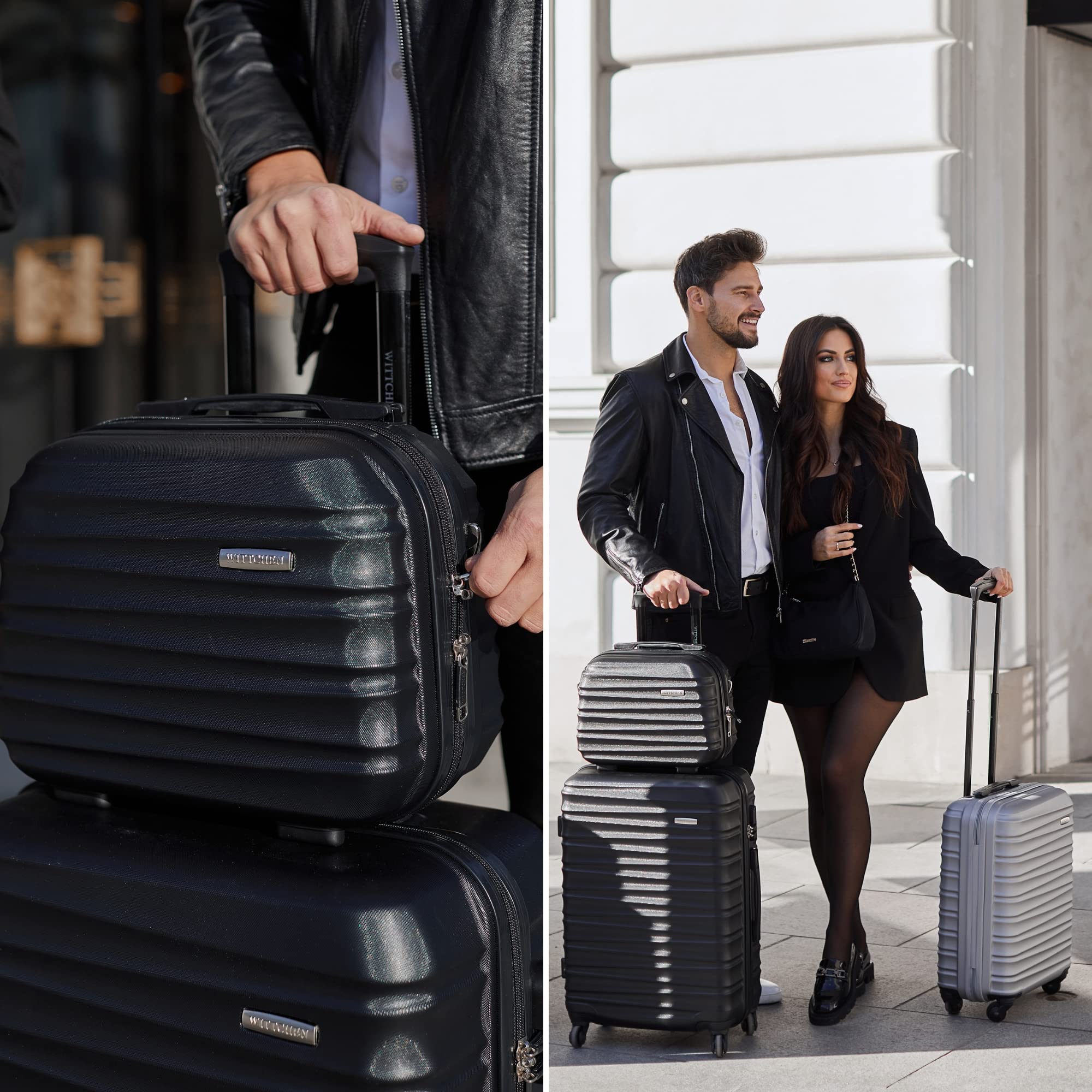Premium Dark Blue Cabin Suitcase - Lightweight Carry-On Luggage for Air Travel, Weekend Getaways & Business Trips