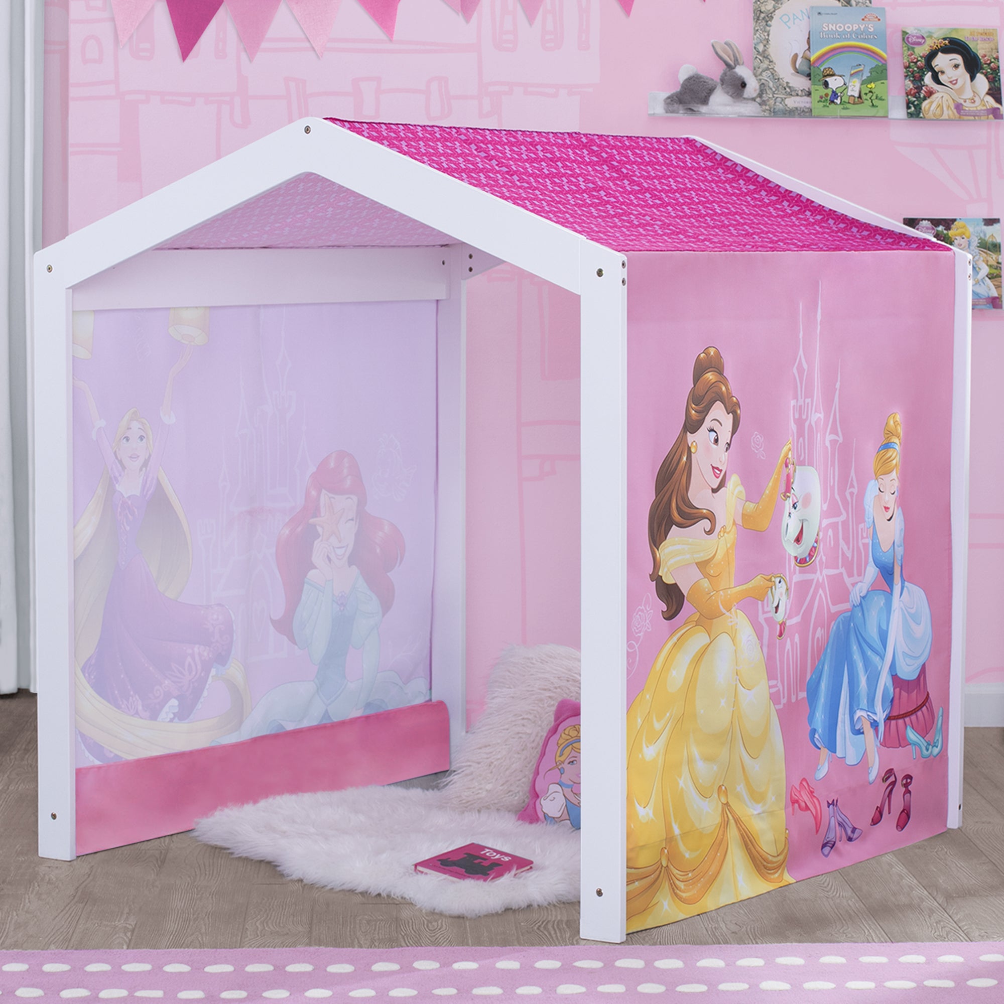Disney Princess Indoor Playhouse with Fabric Tent - Kids Play Tent for Girls, Fantasy Castle Toy for Pretend Play & Imaginative Fun - Perfect for Bedrooms, Playrooms & Indoor Adventures