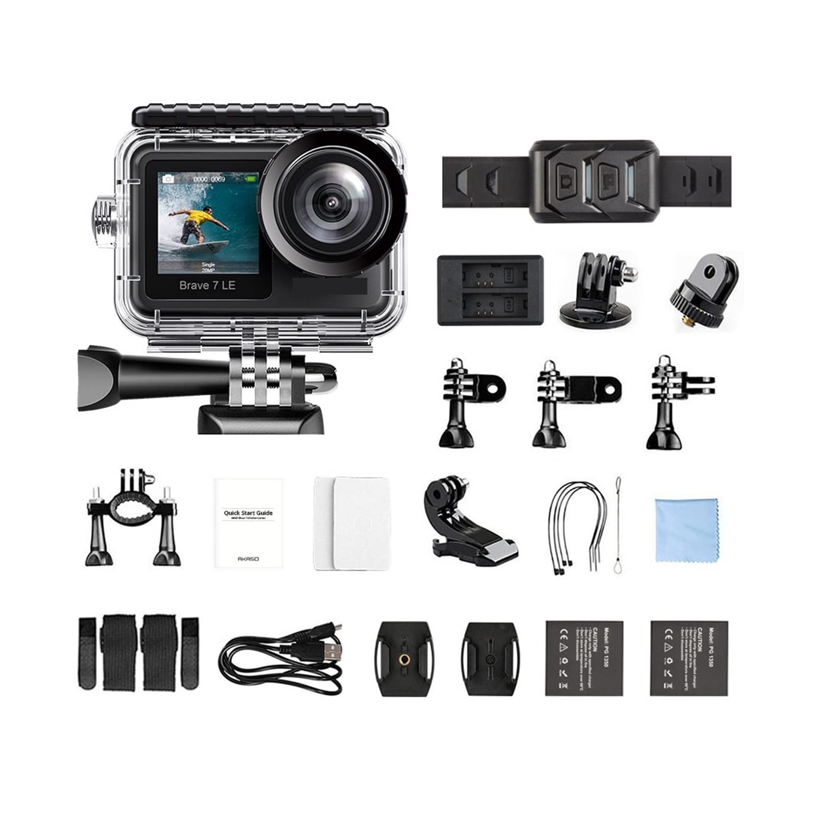 BODORME Brave 7 LE 4K30FPS Action Camera - 20MP Waterproof Sports Camera with Touch Screen, EIS 2.0 Stabilization & Remote Control - Perfect for Vlogging, Underwater Adventures, and Extreme Sports Recording