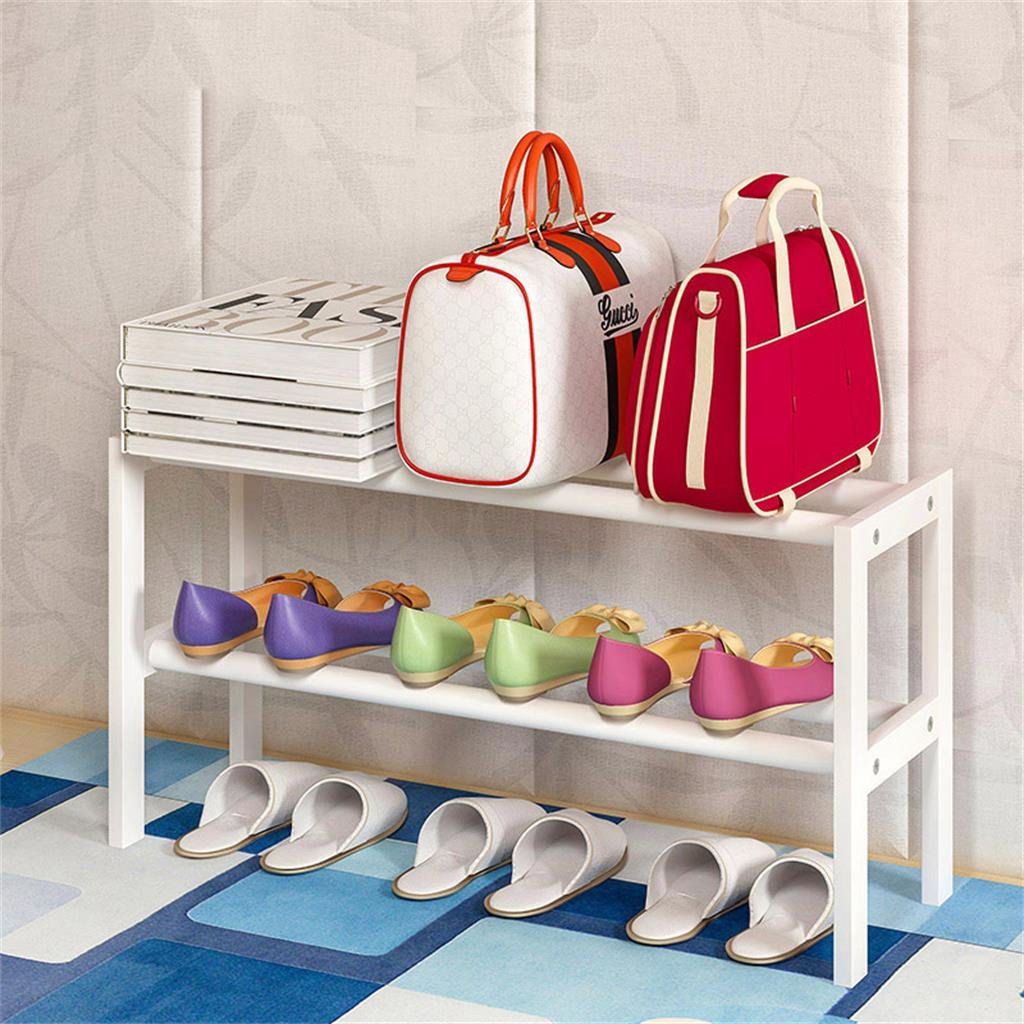 Solid Wood Shoe Rack - 5-Tier Multi-Layer Storage Cabinet for Entryway, Bedroom & Closet Organization (White, 65cm Length x 105cm Height) - Space Saving Furniture for Shoes, Hats & Home Decor Storage