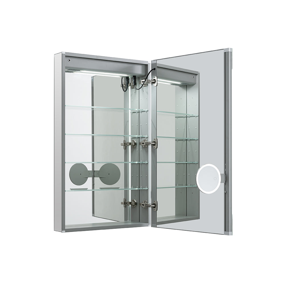 Aquadom Edge Royale 20x32 LED Lighted Medicine Cabinet - Right or Left Hinge Bathroom Mirror with Soft Lighting for Shaving & Makeup | Perfect for Modern Bathrooms & Vanities
