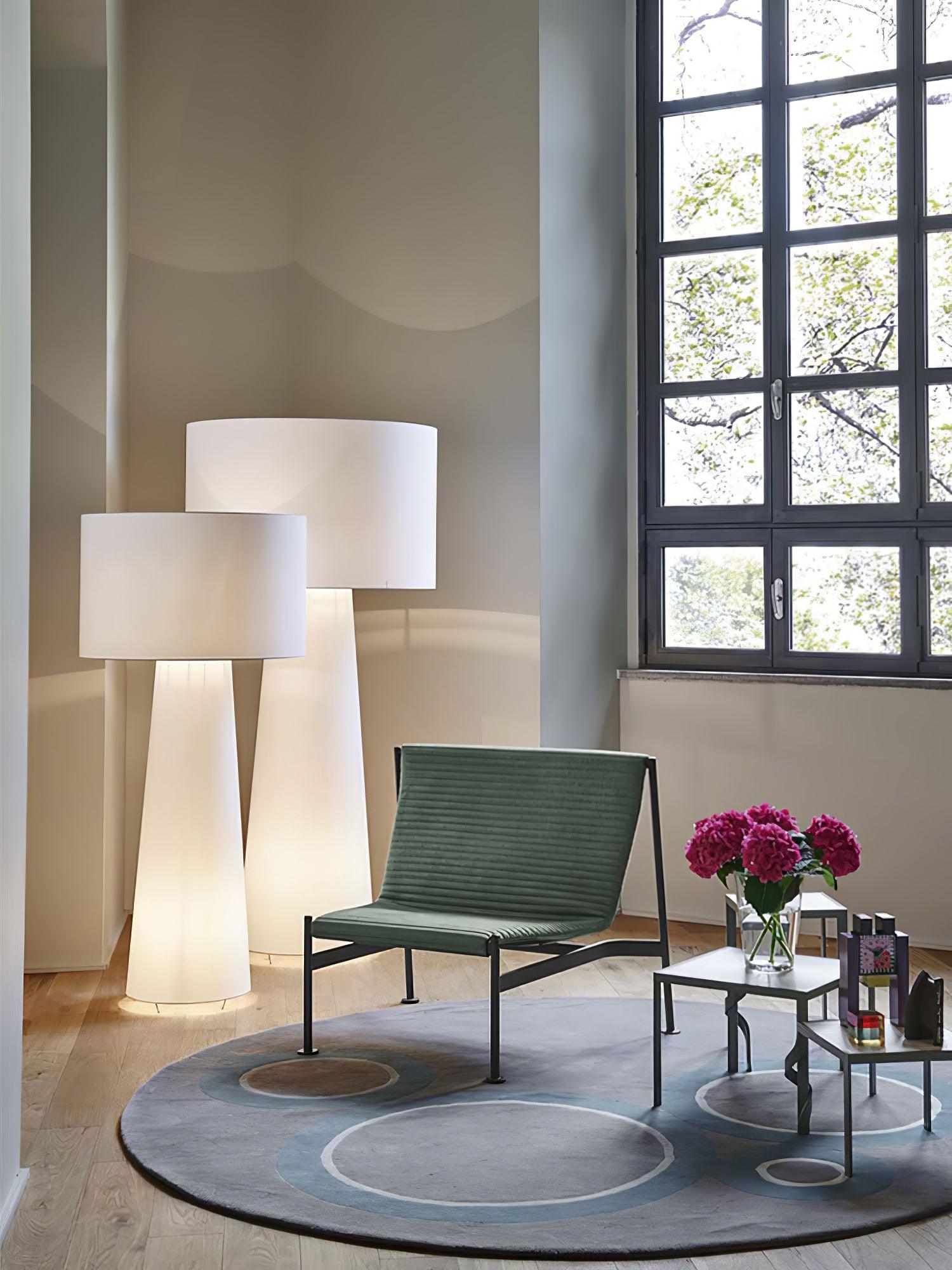 Modern Column Fabric Floor Lamp - Elegant Standing Light for Living Room, Bedroom & Office - Perfect for Reading, Relaxing & Ambient Lighting