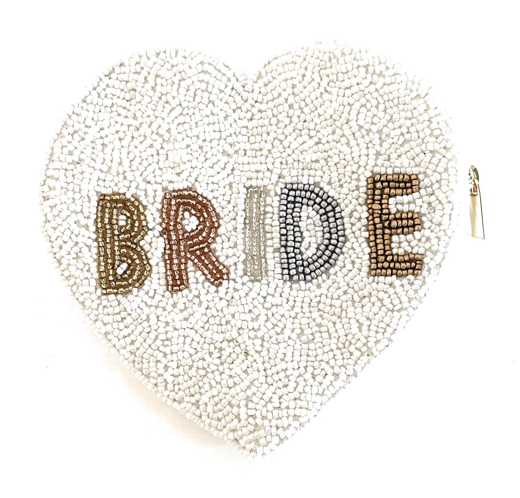 Elegant White Beaded Bridal Clutch Purse - Perfect Bride Coin Pouch & Wedding Gift for Bride to Be - Ideal for Bridal Showers, Receptions, and Special Occasions