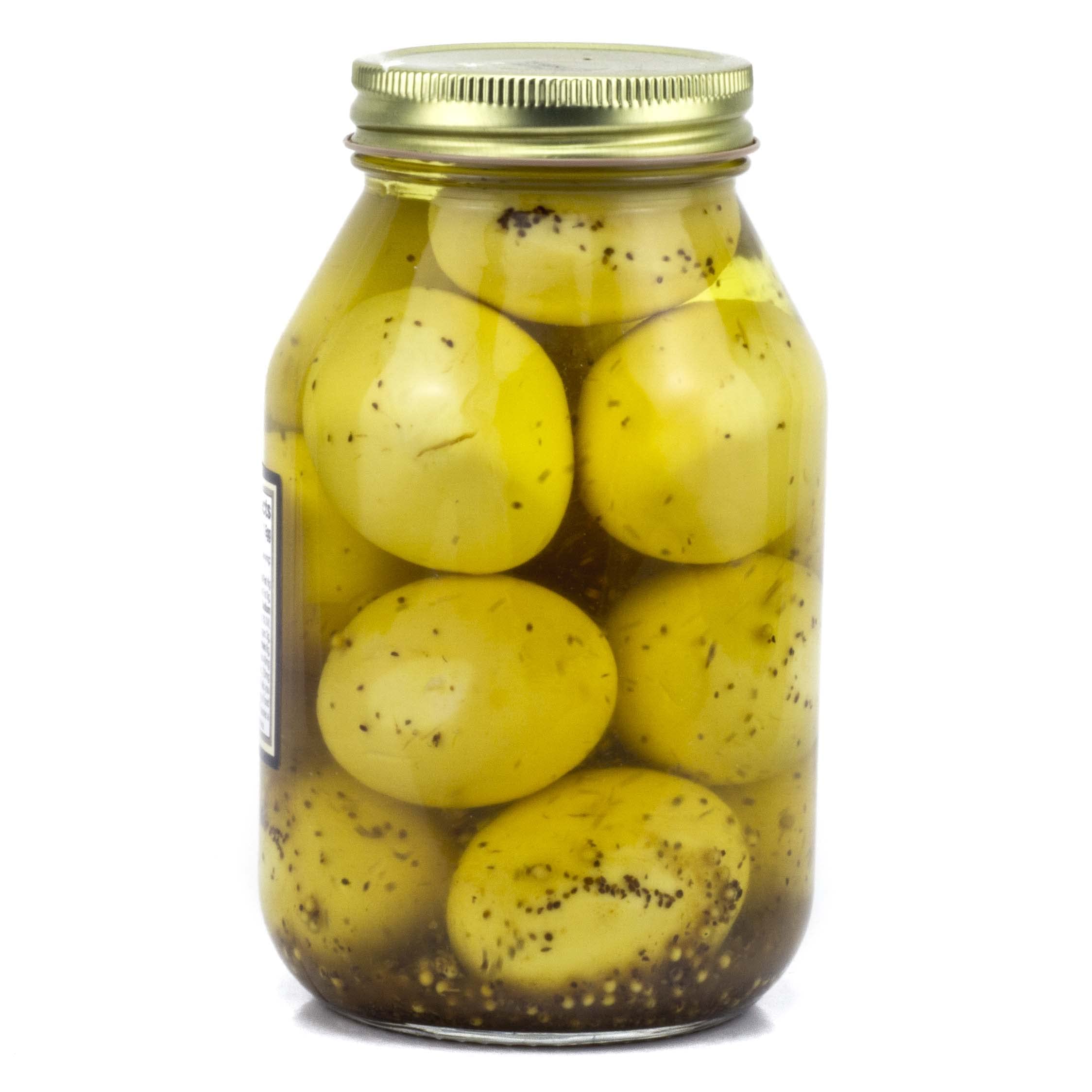 Amish Pickled Mustard Eggs 32oz (2-Pack) - Perfect for Picnics & Snacks