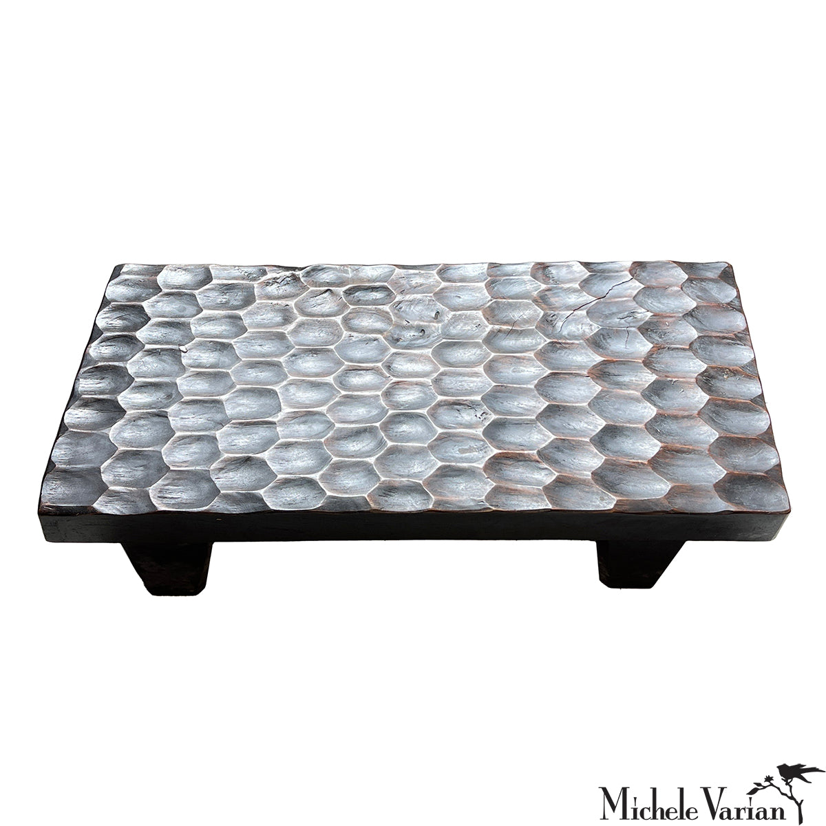 Handcrafted Wooden Low Profile Platform Table - Modern Boho Coffee Table for Living Room, Bedroom, or Patio